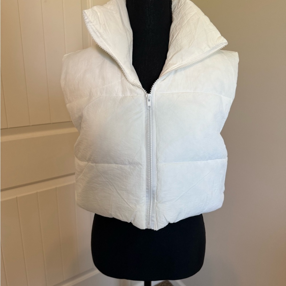 Women's White Puffer Vest